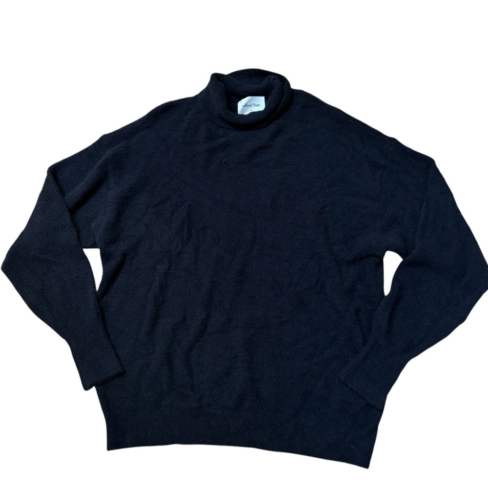 Aritzia Wilfred Free Hush Knit Turtleneck Sweater Black Size Medium